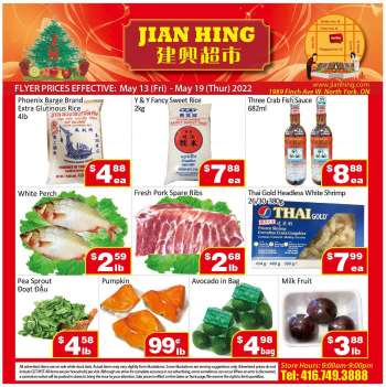 Jian Hing Supermarket Flyer - May 13, 2022 - May 19, 2022.