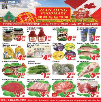 Jian Hing Supermarket Flyer - July 01, 2022 - July 07, 2022.
