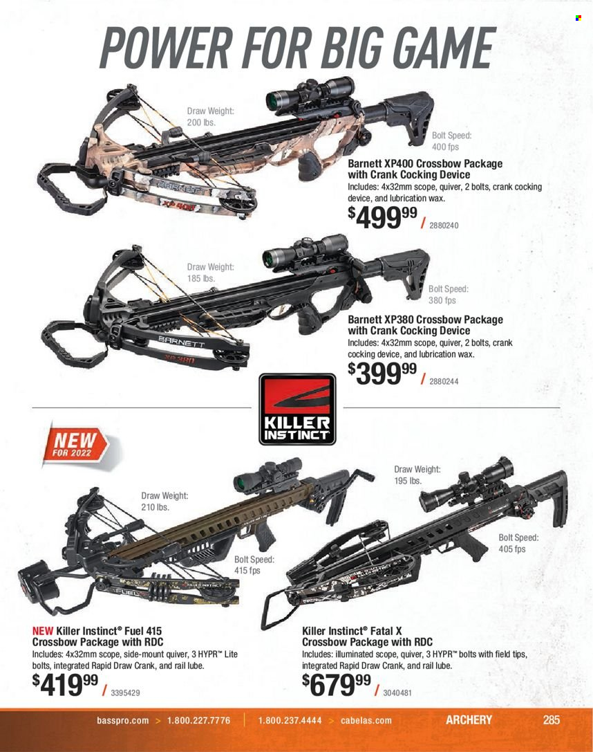 Bass Pro Shops flyer . Page 285.