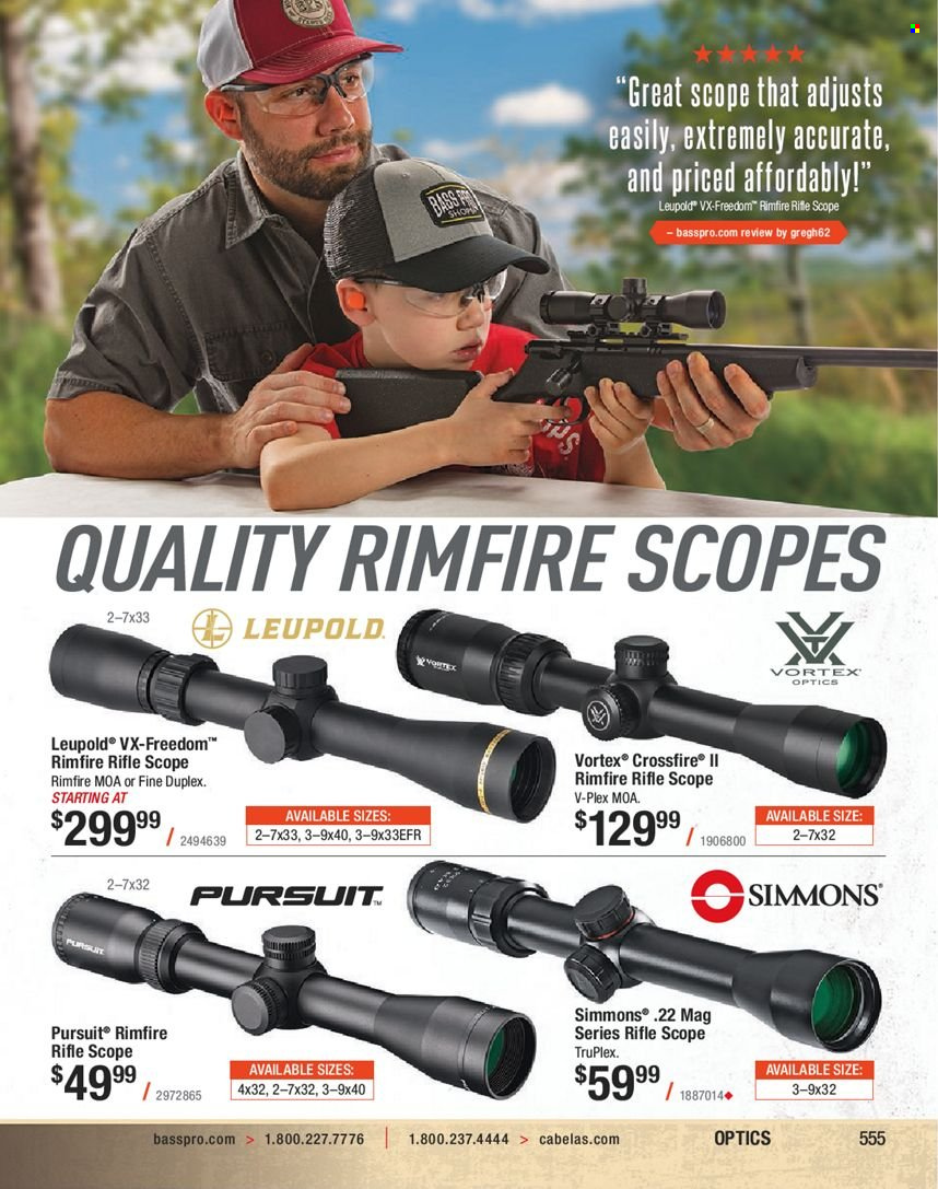 Bass Pro Shops flyer . Page 555.