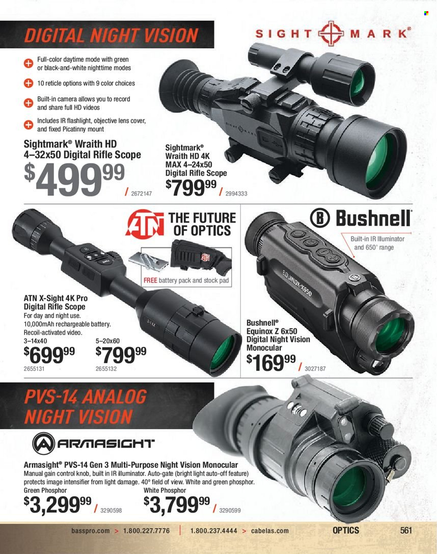 Bass Pro Shops flyer . Page 561.