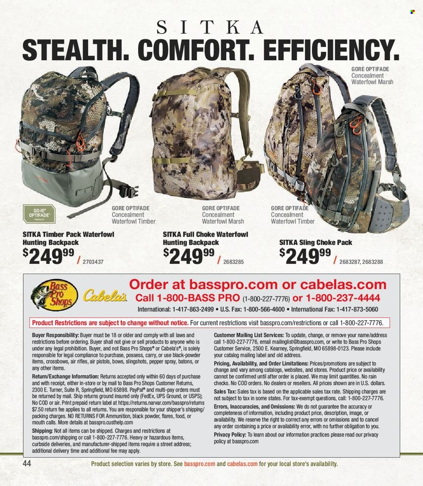 Circulaire Bass Pro Shops . Page 44.