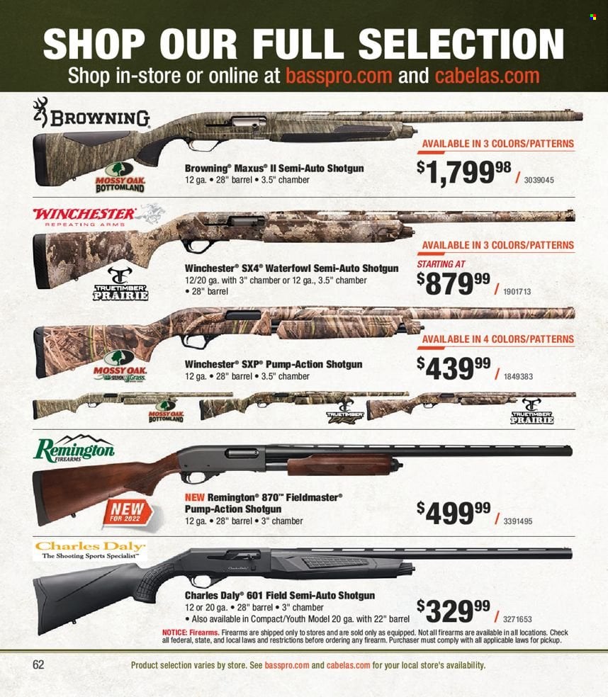 Circulaire Bass Pro Shops . Page 62.