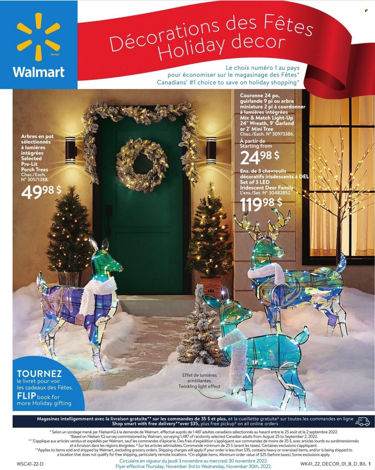 Walmart Flyer - November 03, 2022 - November 30, 2022 - Sales products - pot, book, wreath, garland. Page 1.