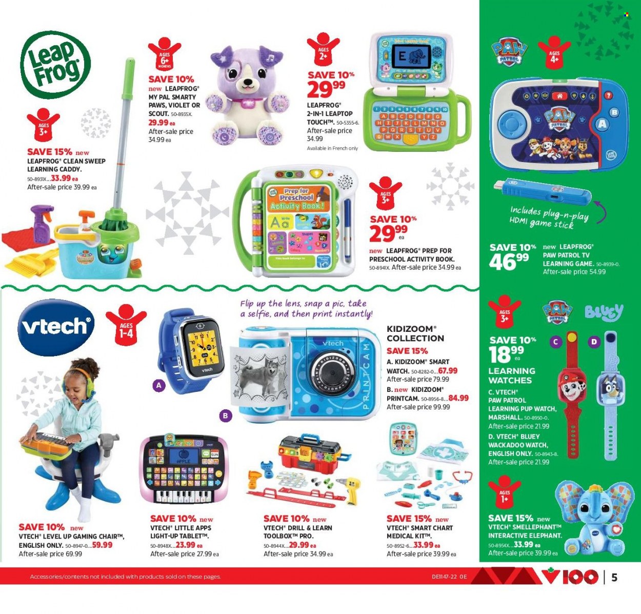 Canadian Tire Flyer - November 18, 2022 - December 08, 2022 - Sales products - book, Paws, Apple, TV, Marshall, LeapFrog, Vtech, Paw Patrol. Page 5.