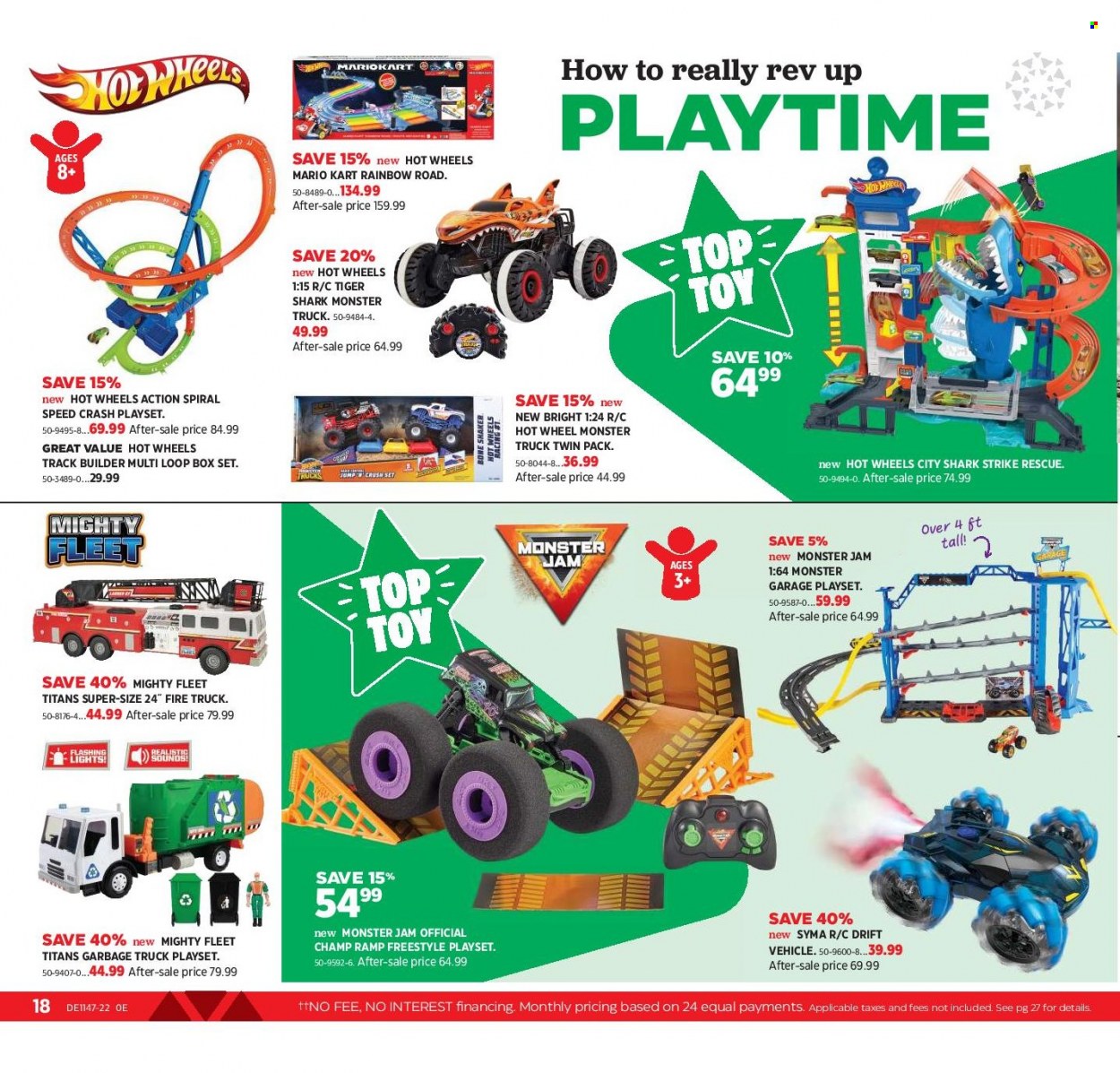 Canadian Tire Flyer - November 18, 2022 - December 08, 2022 - Sales products - Hot Wheels, shaker, play set, vehicle. Page 18.