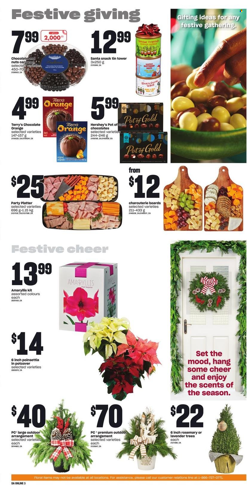 Dominion Flyer - November 24, 2022 - November 30, 2022 - Sales products - Hershey's, snack, Santa, rosemary, nuts, pot, platter, Optimum, carousel, poinsettia. Page 9.