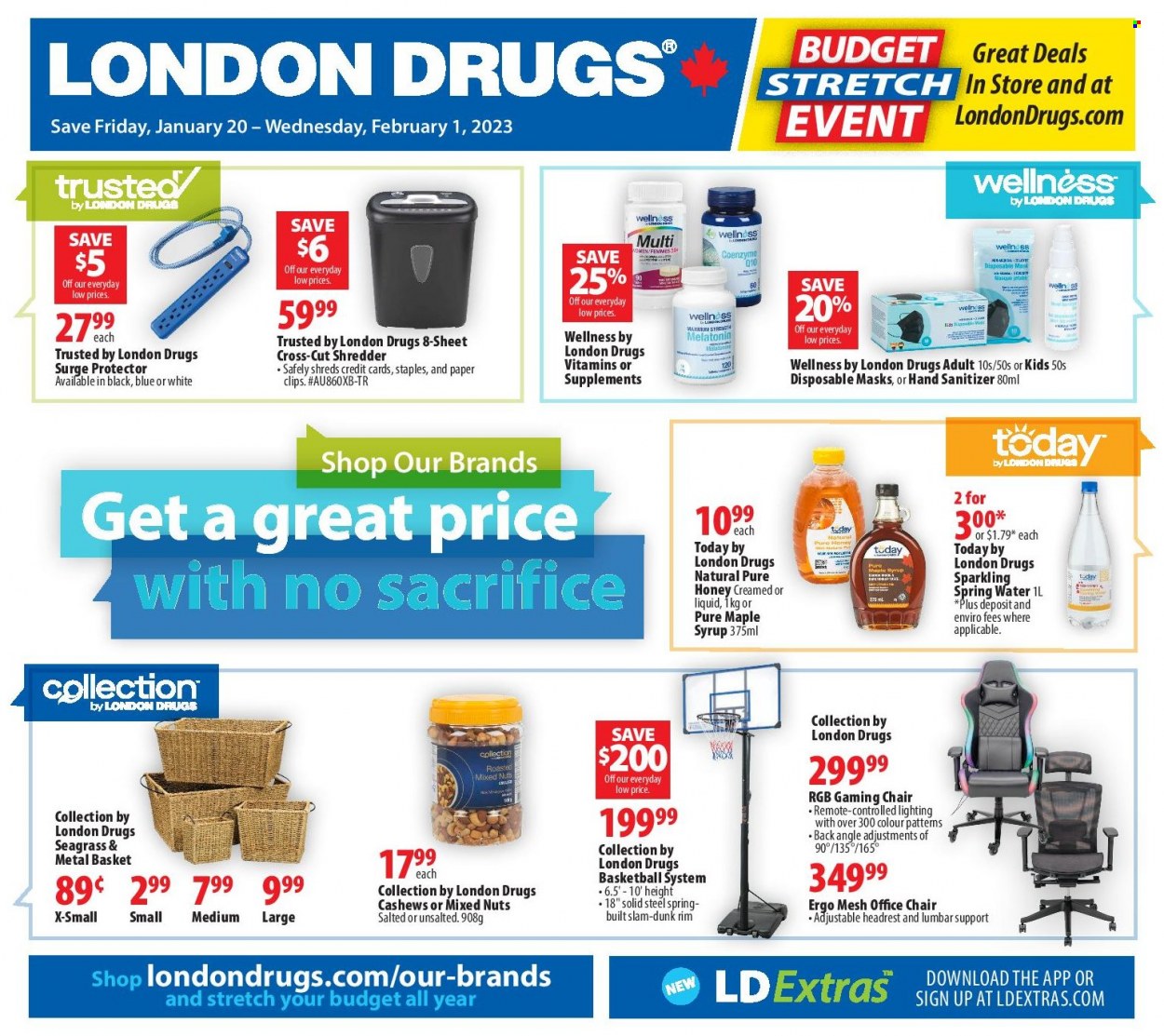 Circulaire London Drugs  - 20 Janvier 2023 - 01 Février 2023. Page 1.