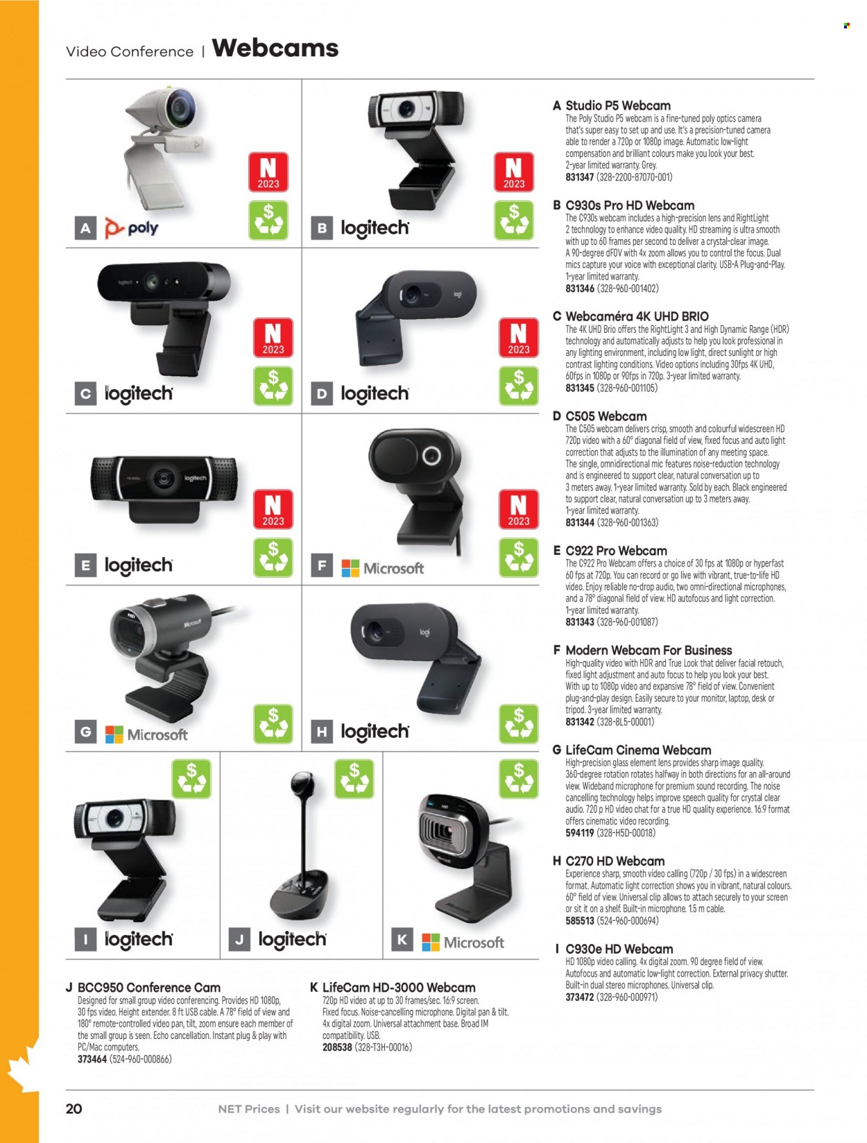 thumbnail - Hamster Flyer - Sales products - Sharp, laptop, webcam, monitor, lens, tripod, lighting, camera. Page 22.
