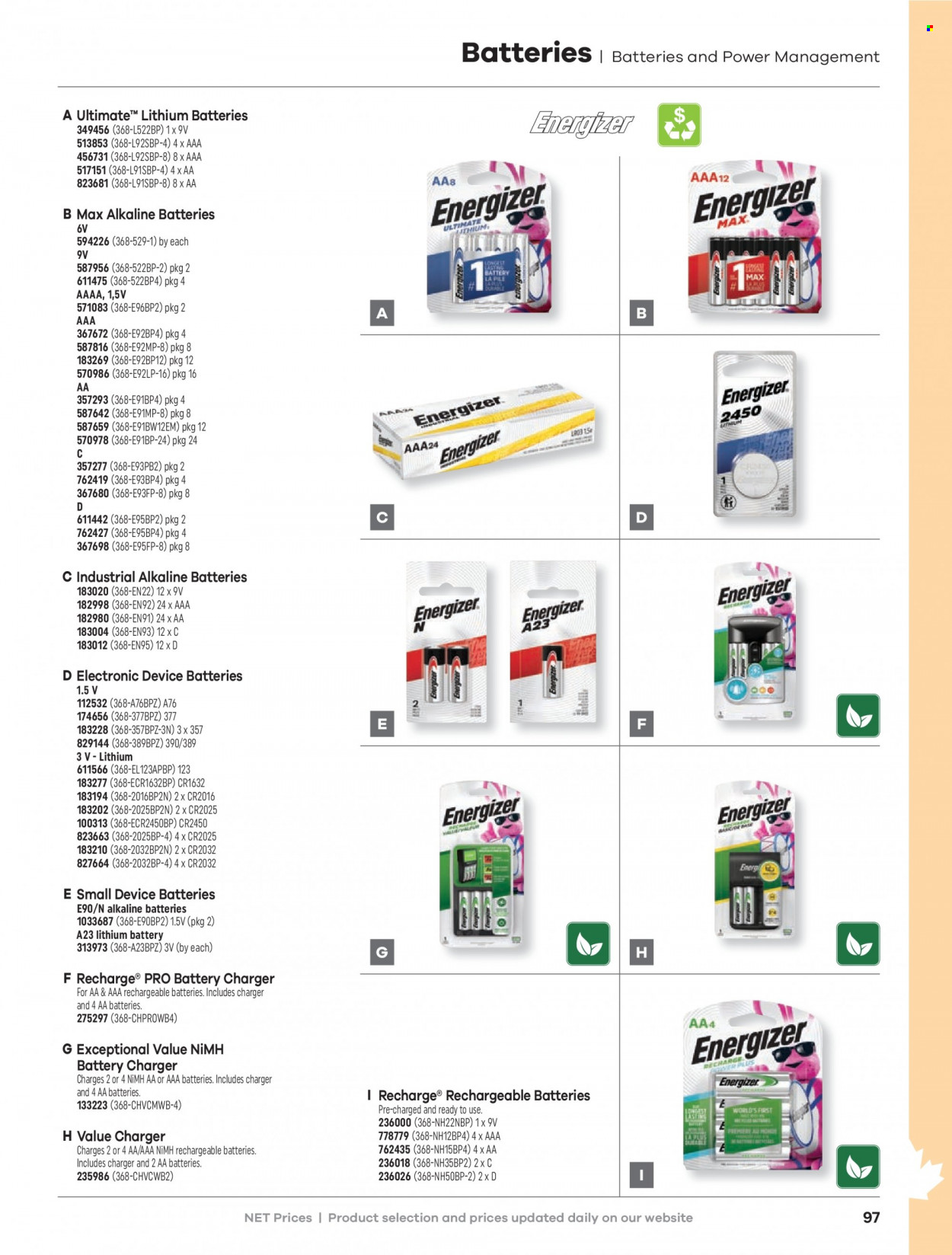 thumbnail - Hamster Flyer - Sales products - battery charger, AAA batteries, alkaline batteries. Page 99.