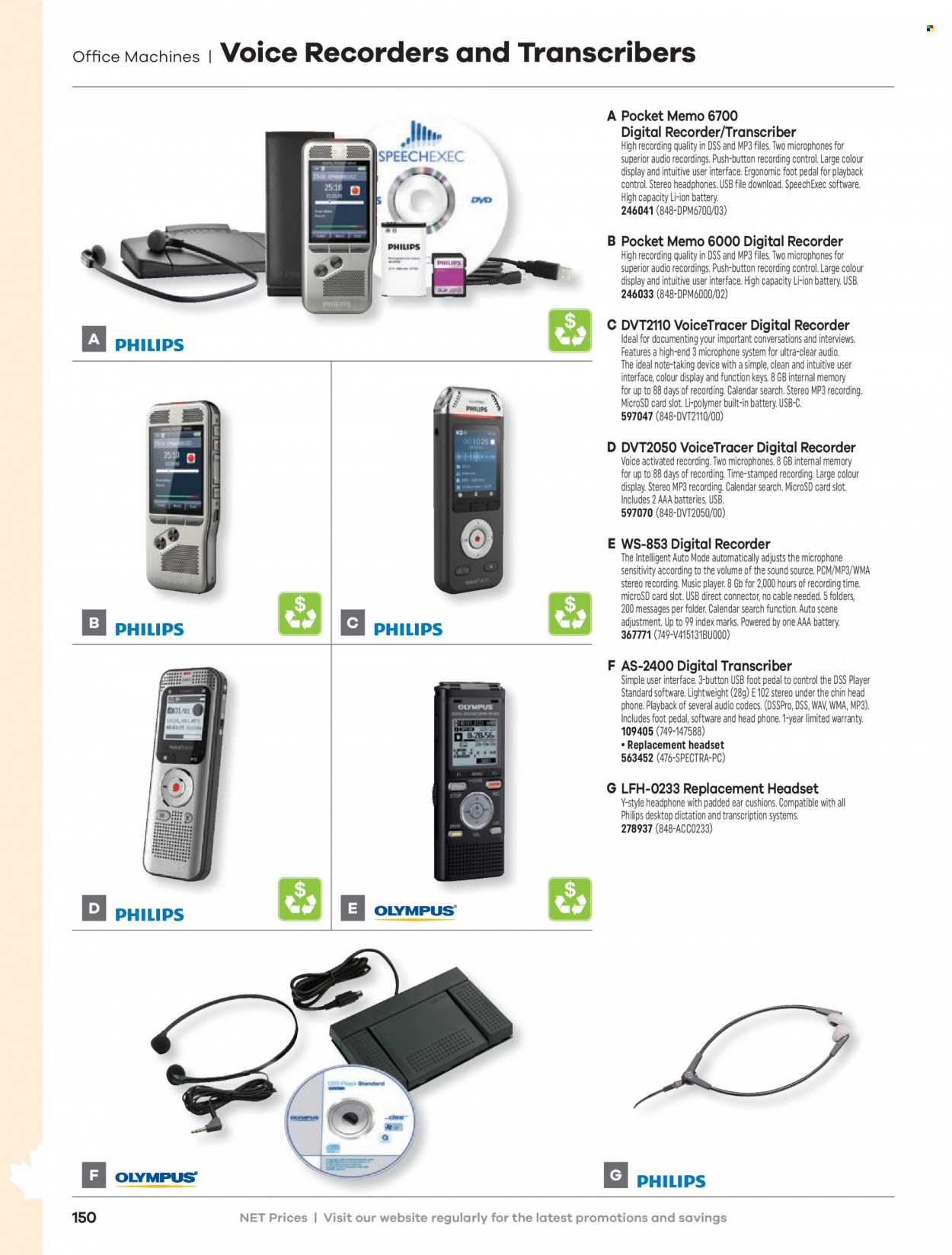 thumbnail - Hamster Flyer - Sales products - calendar, folder, Philips, AAA batteries, phone, recorder, microphone, headset, headphones. Page 152.