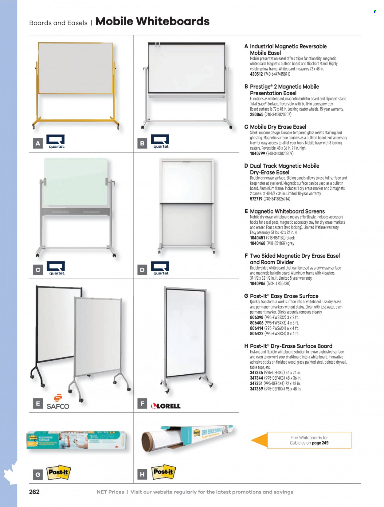 thumbnail - Hamster Flyer - Sales products - wipes, chalkboard, whiteboard, marker, eraser, easel, Post-It, easel pad. Page 264.