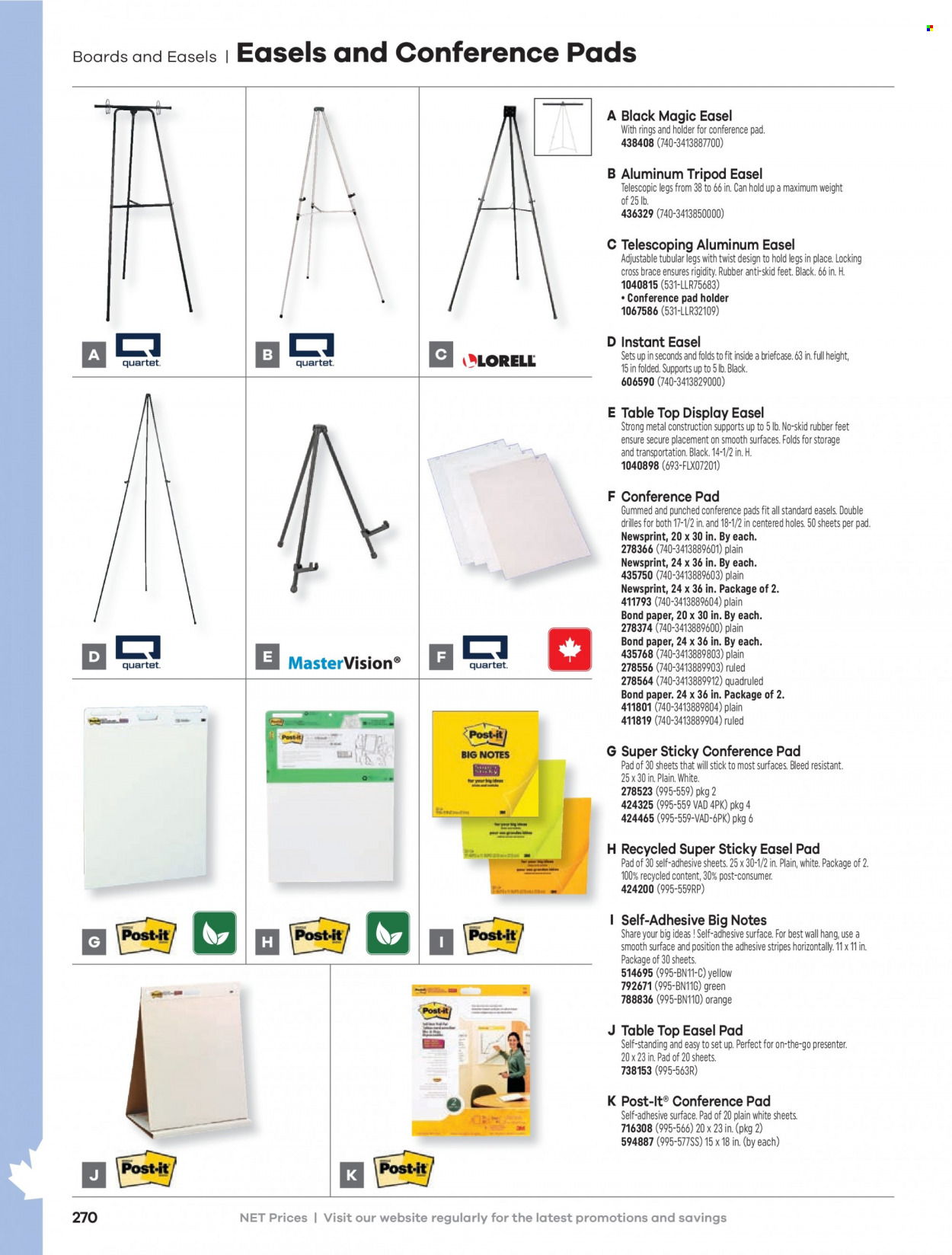thumbnail - Hamster Flyer - Sales products - presenter, paper, easel, Post-It, easel pad, tripod, brace. Page 272.