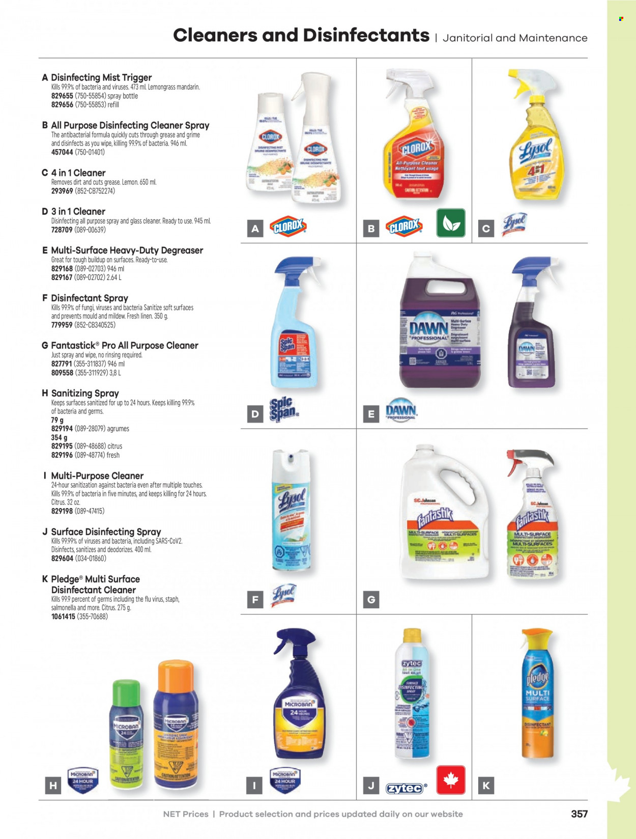 thumbnail - Hamster Flyer - Sales products - cleaner, all purpose cleaner, glass cleaner, Pledge, desinfection. Page 359.