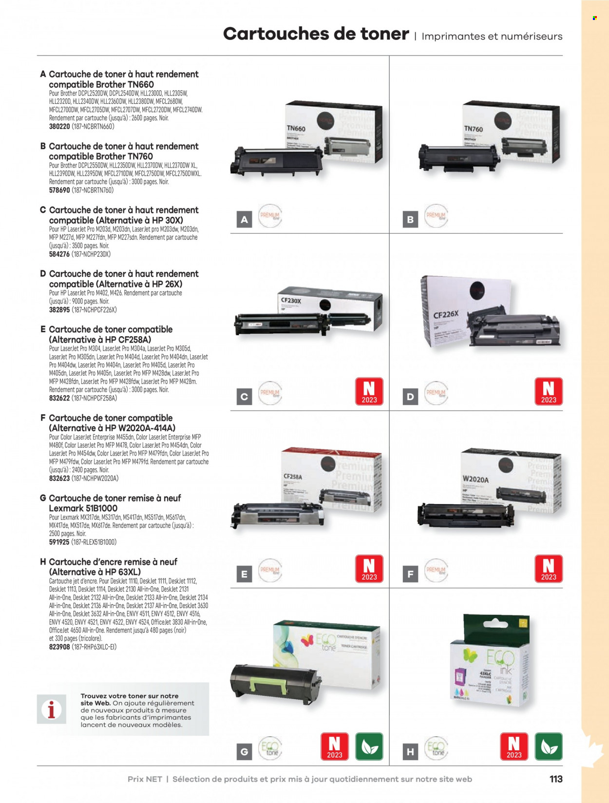 thumbnail - Hamster Flyer - Sales products - Hewlett Packard, Brother, laserjet, HP OfficeJet, toner. Page 115.