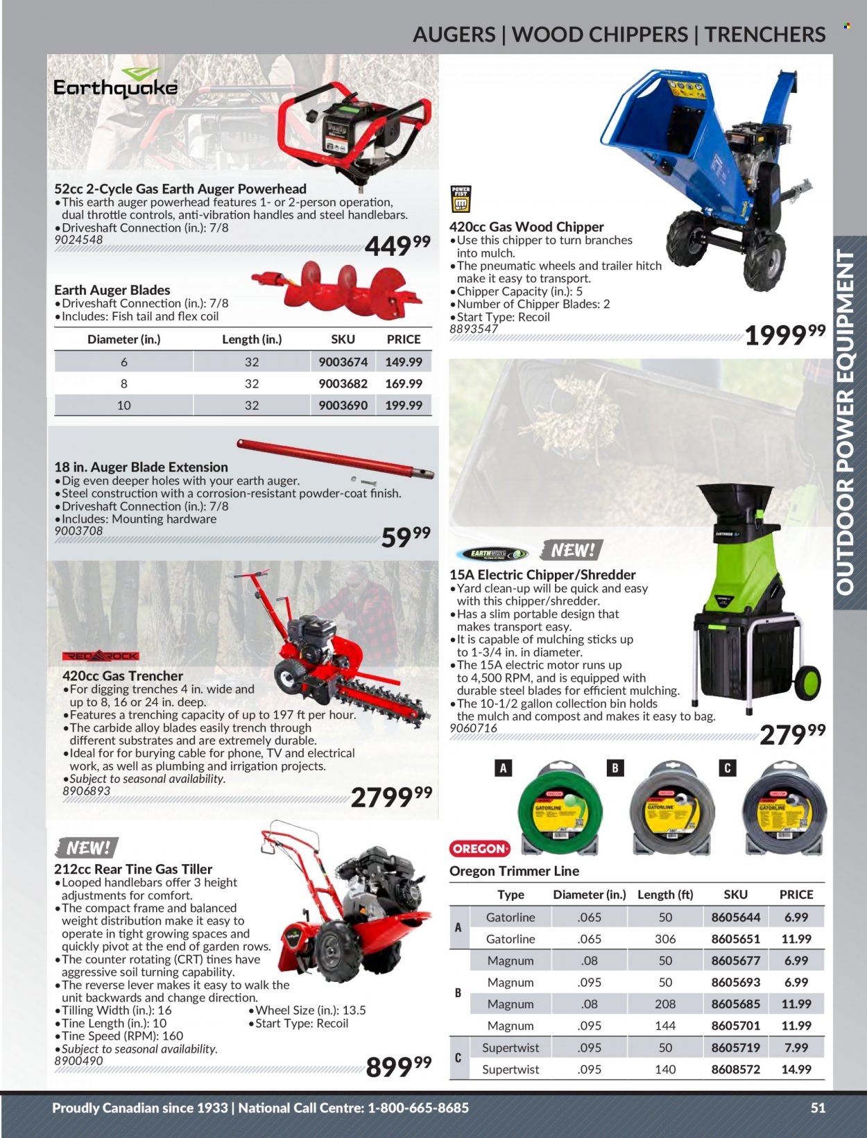 Princess Auto Flyer - Sales products - trimmer line, shredder, chipper, garden mulch, compost. Page 53.