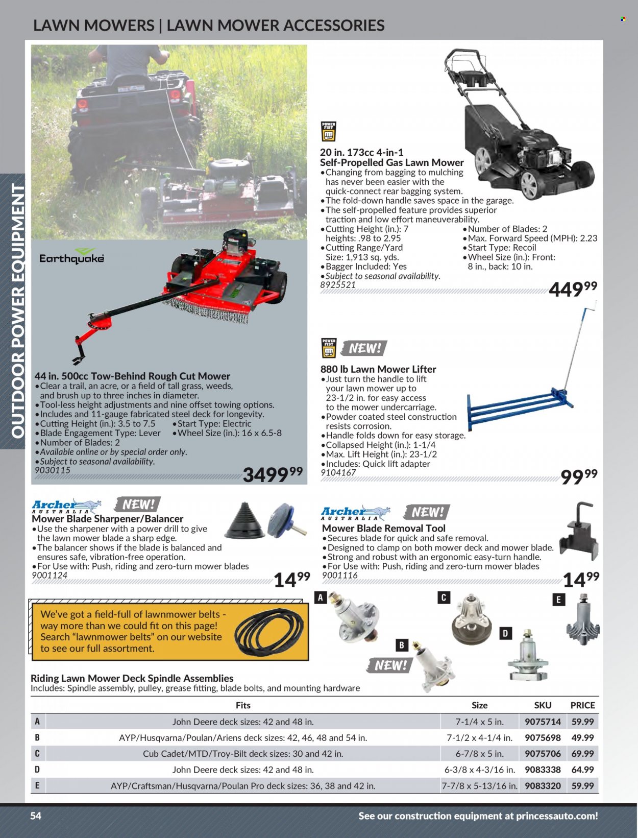 thumbnail - Princess Auto Flyer - Sales products - John Deere, Craftsman, Husqvarna, lawn mower. Page 56.