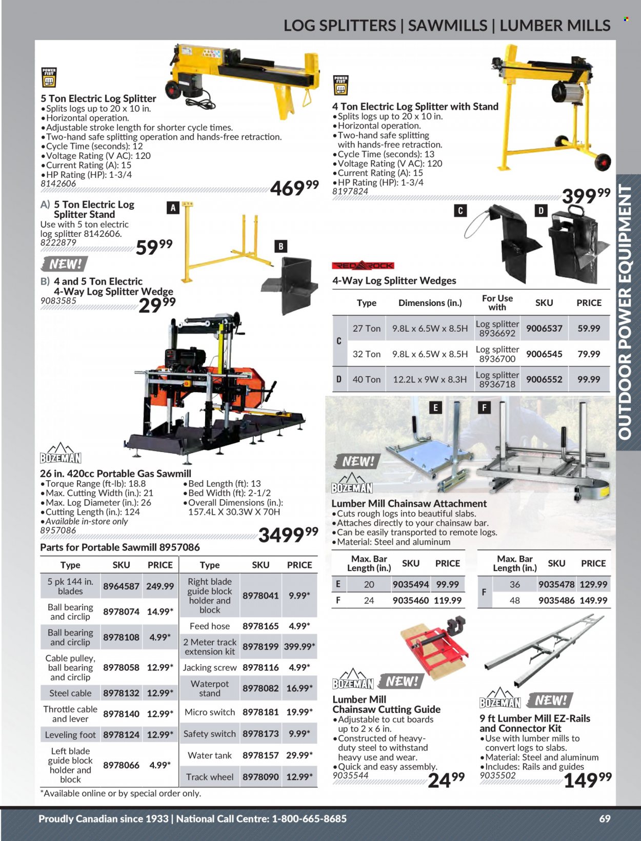 Princess Auto Flyer - Sales products - water tank, switch, holder, tank, chain saw, log splitter. Page 71.