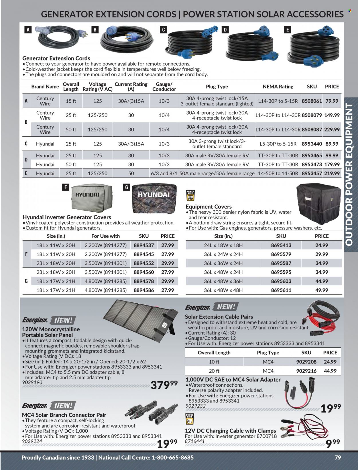thumbnail - Princess Auto Flyer - Sales products - plug, extension cable, solar panel, strap, generator, inverter generator, Energizer. Page 81.