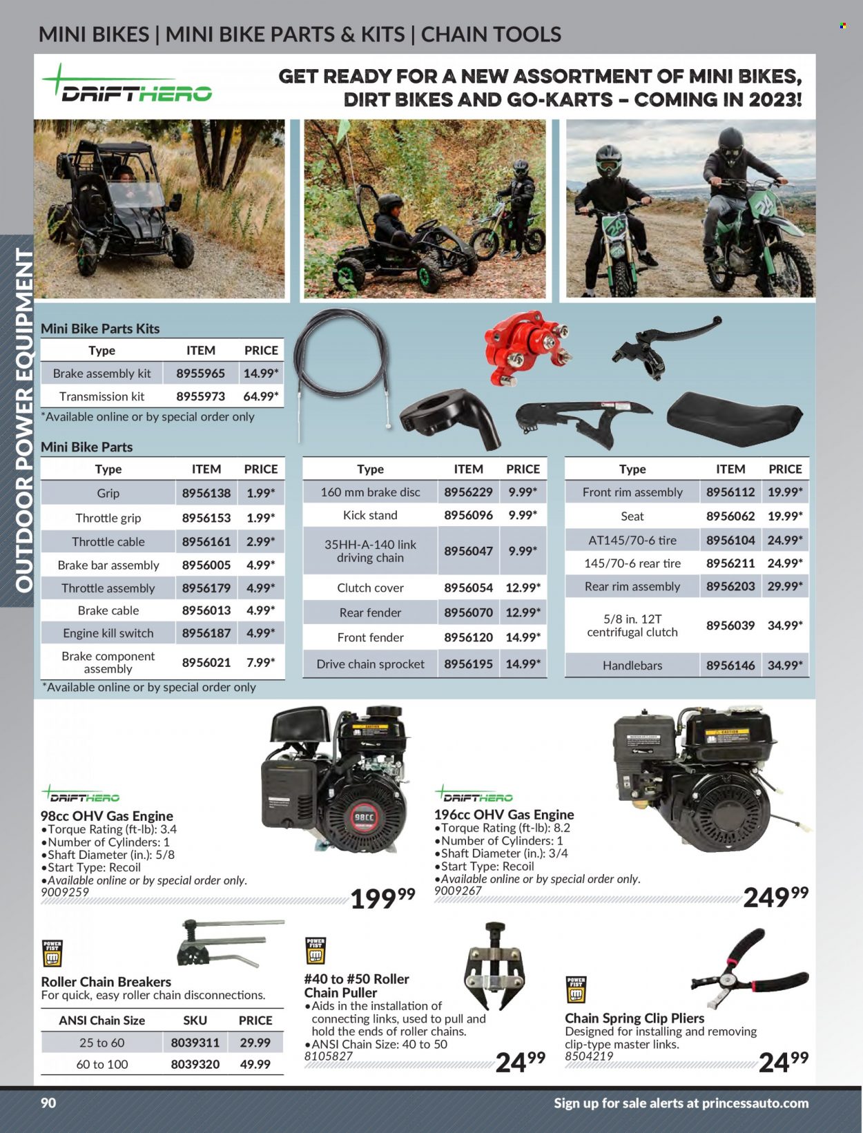 thumbnail - Princess Auto Flyer - Sales products - roller, pliers, mini bike. Page 92.