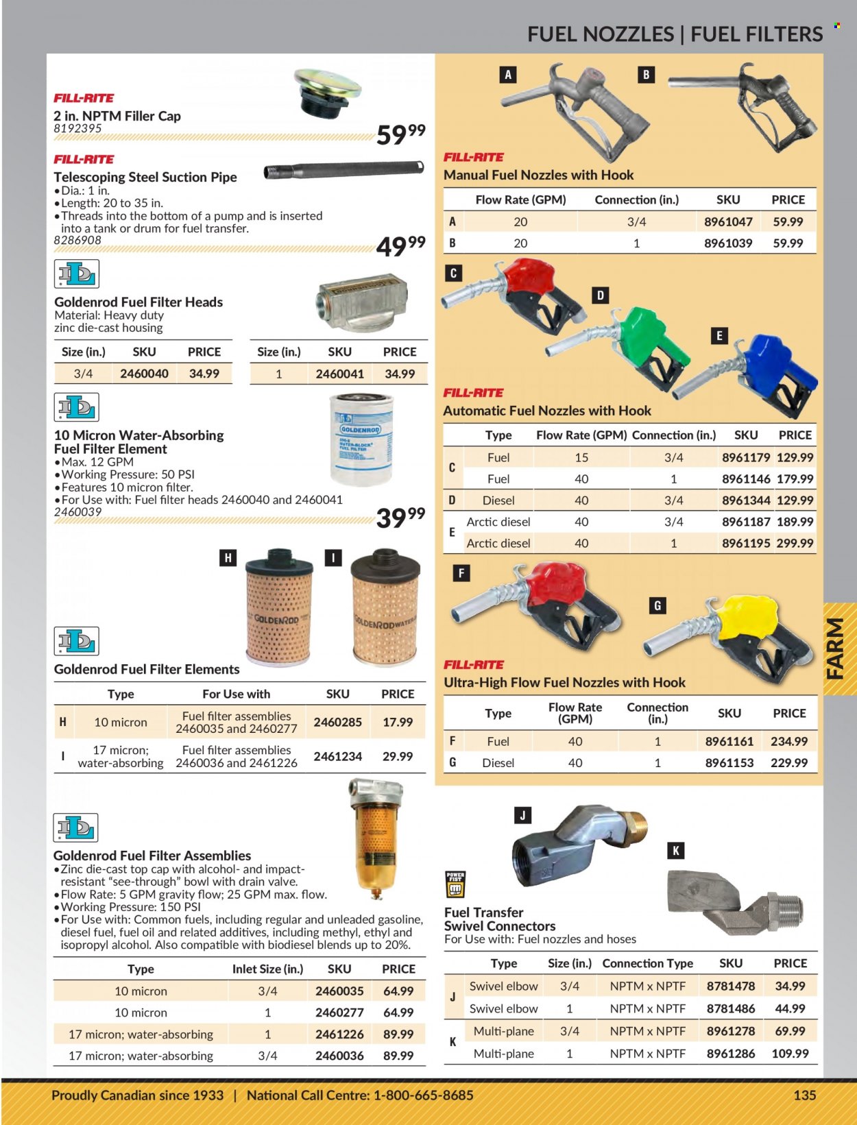 thumbnail - Princess Auto Flyer - Sales products - pipe, tank, fuel filter. Page 139.