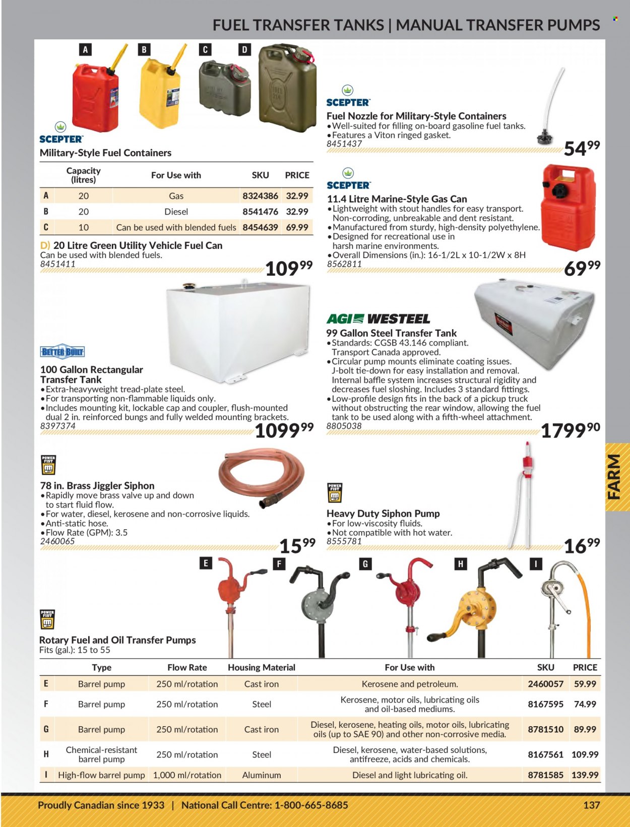 thumbnail - Princess Auto Flyer - Sales products - tank, kerosene, transfer pumps, vehicle, fuel can, antifreeze. Page 141.