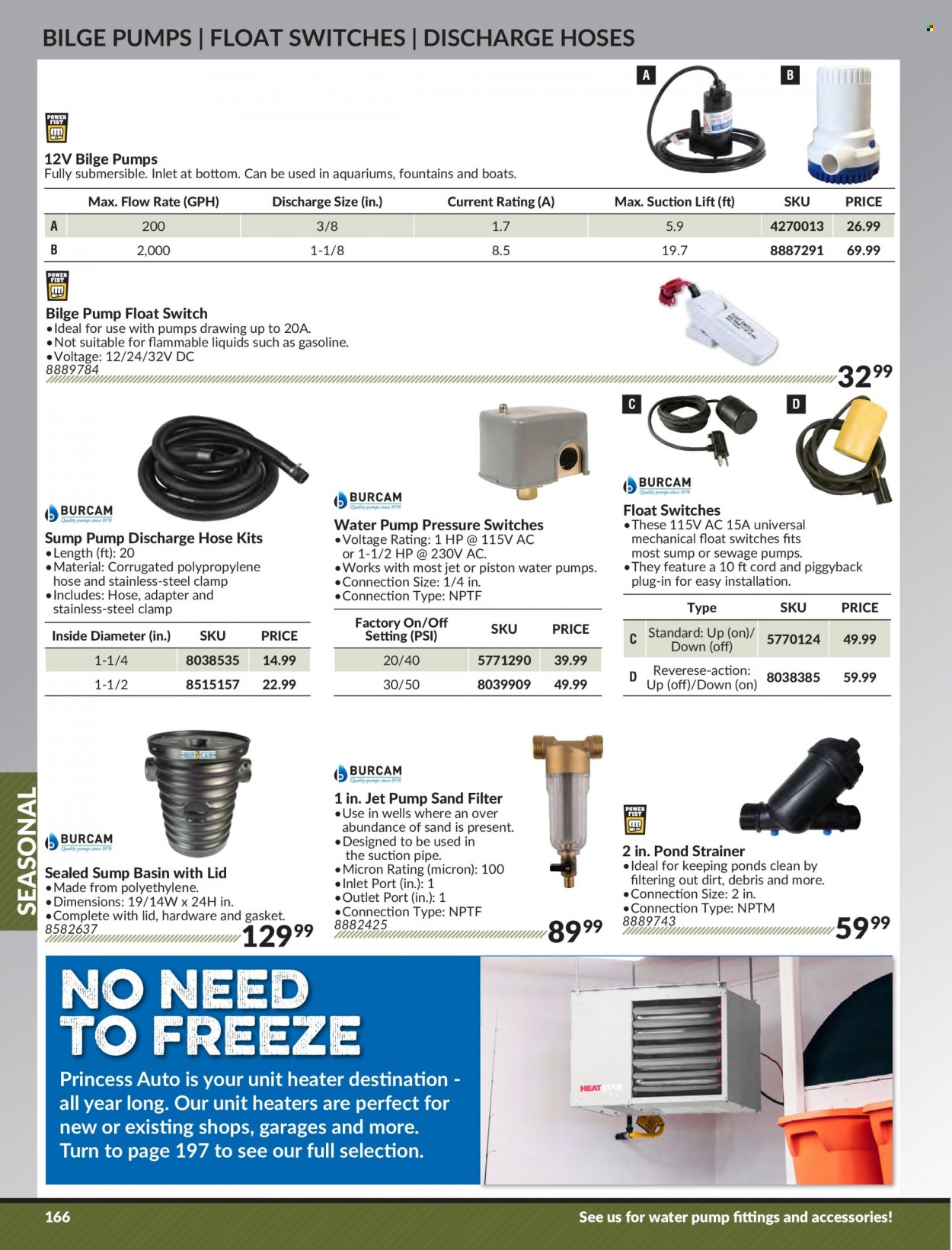 thumbnail - Princess Auto Flyer - Sales products - water pump, pipe, switch, heater. Page 172.