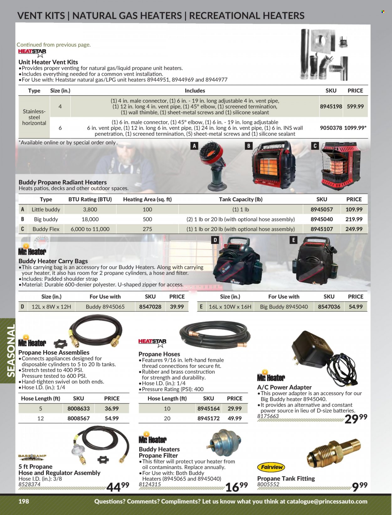 thumbnail - Princess Auto Flyer - Sales products - pipe, silicone sealants, heater, tank, strap, propane tank, battery. Page 204.