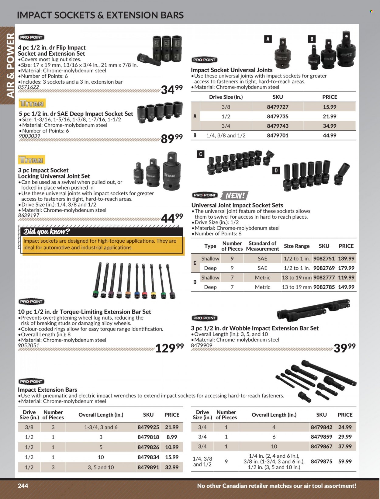 thumbnail - Princess Auto Flyer - Sales products - socket set. Page 250.