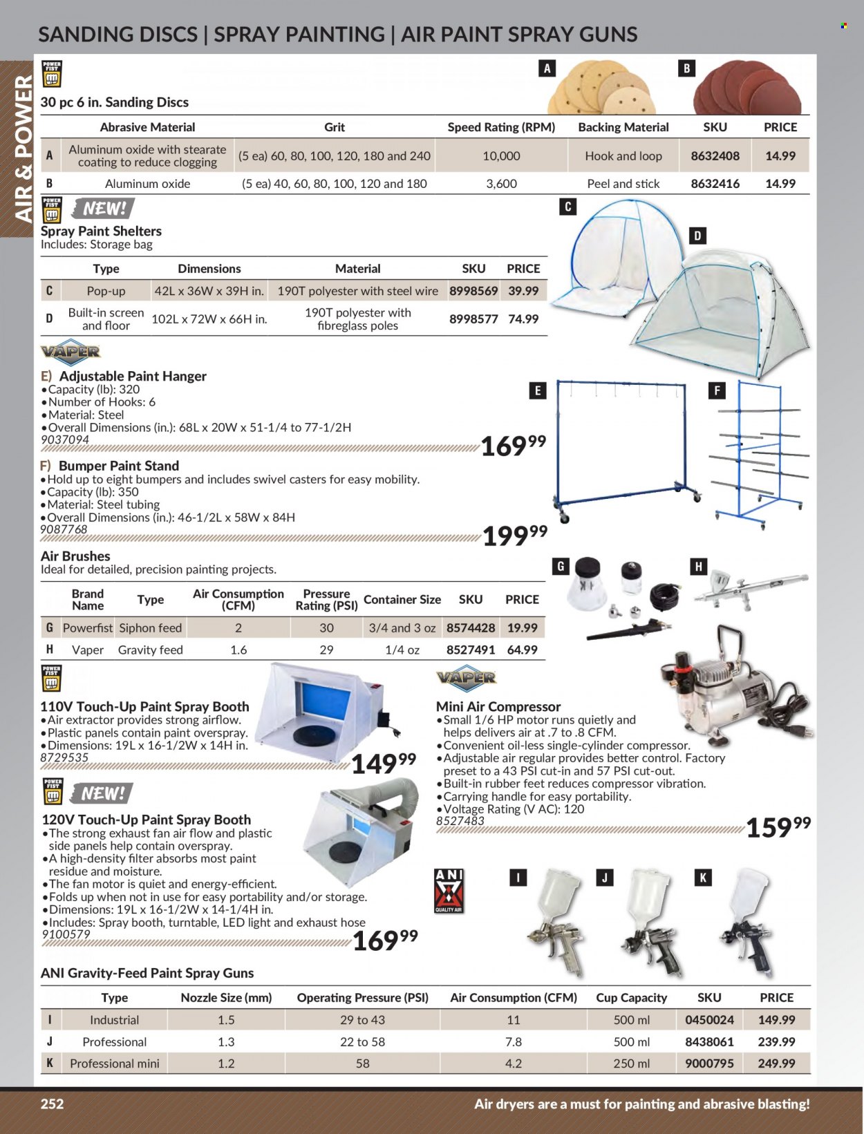 thumbnail - Princess Auto Flyer - Sales products - spray paint, paint, LED light, air compressor, container, compressor. Page 258.