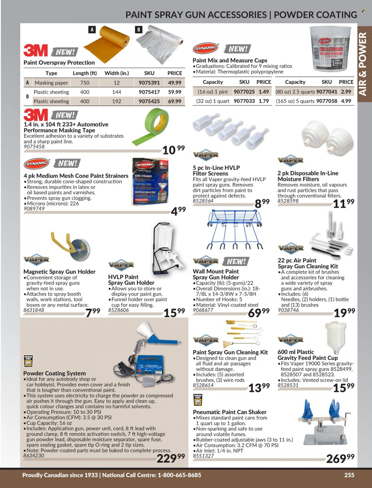 thumbnail - Princess Auto Flyer - Sales products - masking tape, sheeting, spray gun, tool box, gun cleaning kit. Page 261.