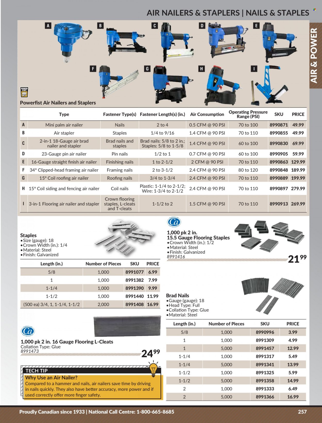 thumbnail - Princess Auto Flyer - Sales products - glue, flooring, roofing, siding, hammer, nailer. Page 263.