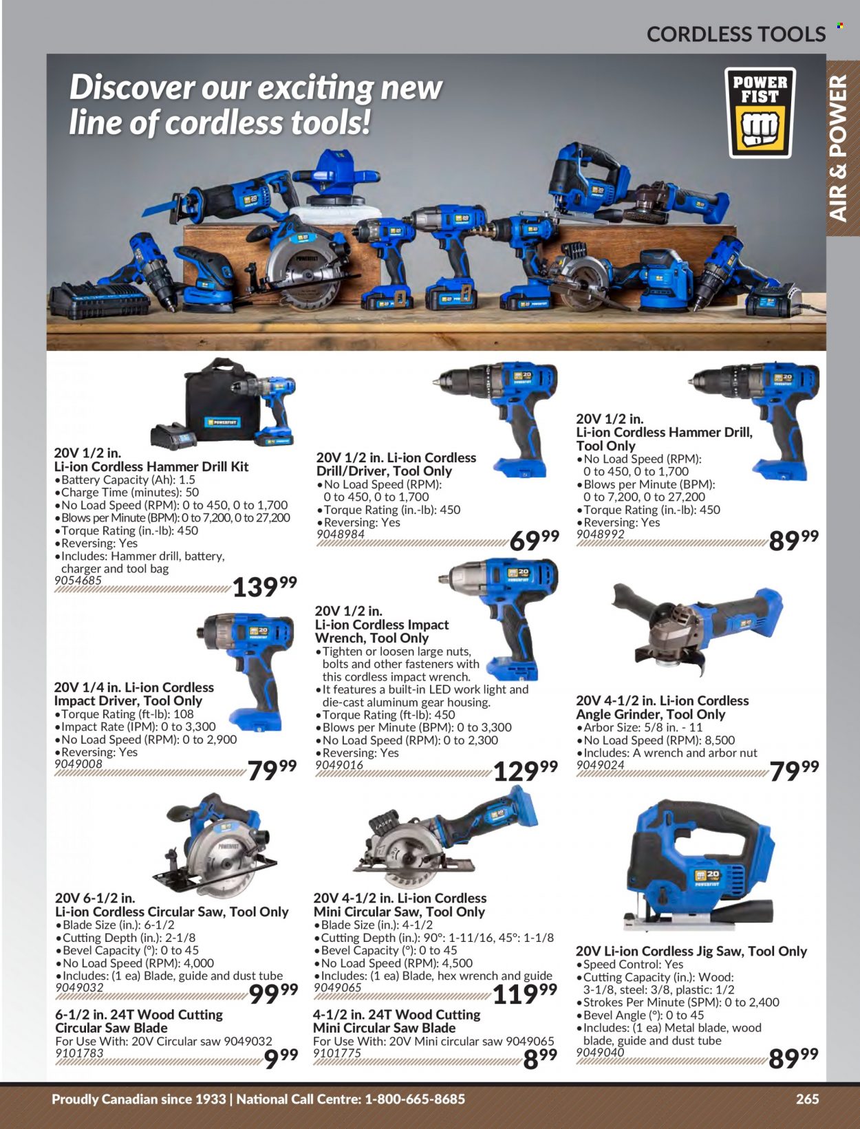 Princess Auto Flyer - Sales products - impact driver, hammer drill, circular saw blade, grinder, circular saw, saw, angle grinder, jig saw. Page 271.