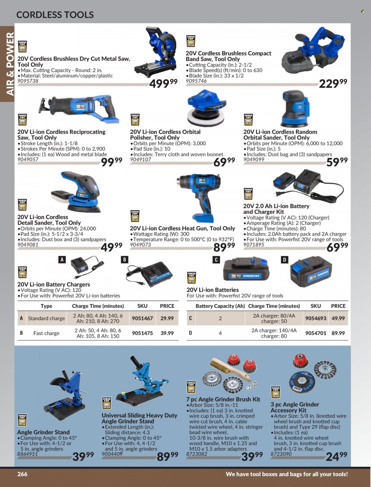 Princess Auto Flyer - Sales products - grinder, saw, angle grinder, reciprocating saw, tool box, wire brush, heat gun, battery charger. Page 272.