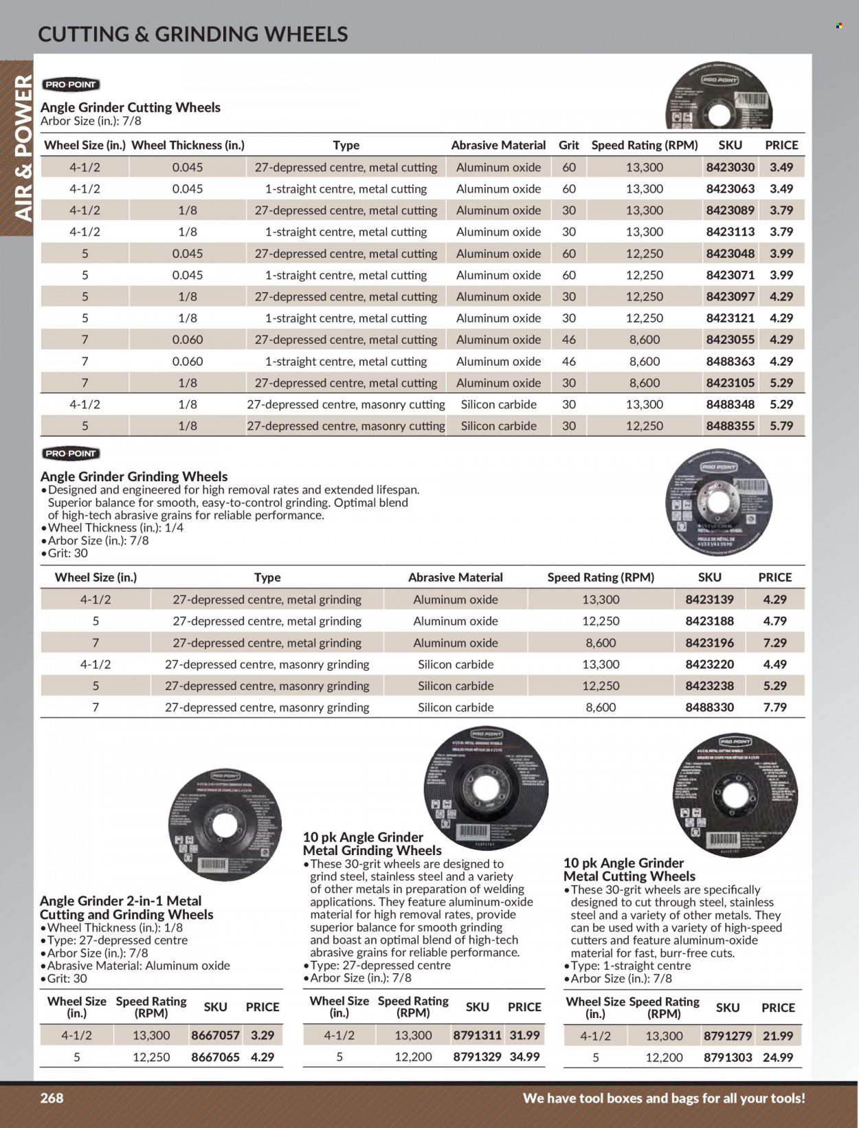 Princess Auto Flyer - Sales products - grinder, angle grinder, grinding wheel, tool box. Page 274.