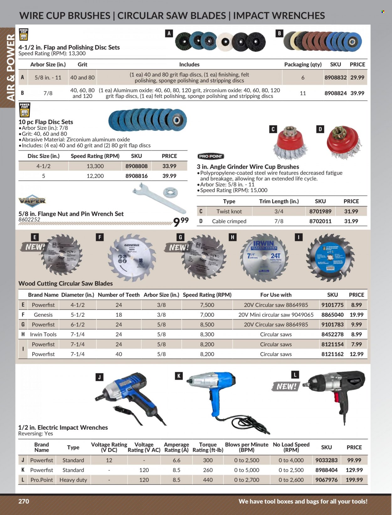 thumbnail - Princess Auto Flyer - Sales products - circular saw blade, grinder, angle grinder, tool box, wrench set. Page 276.