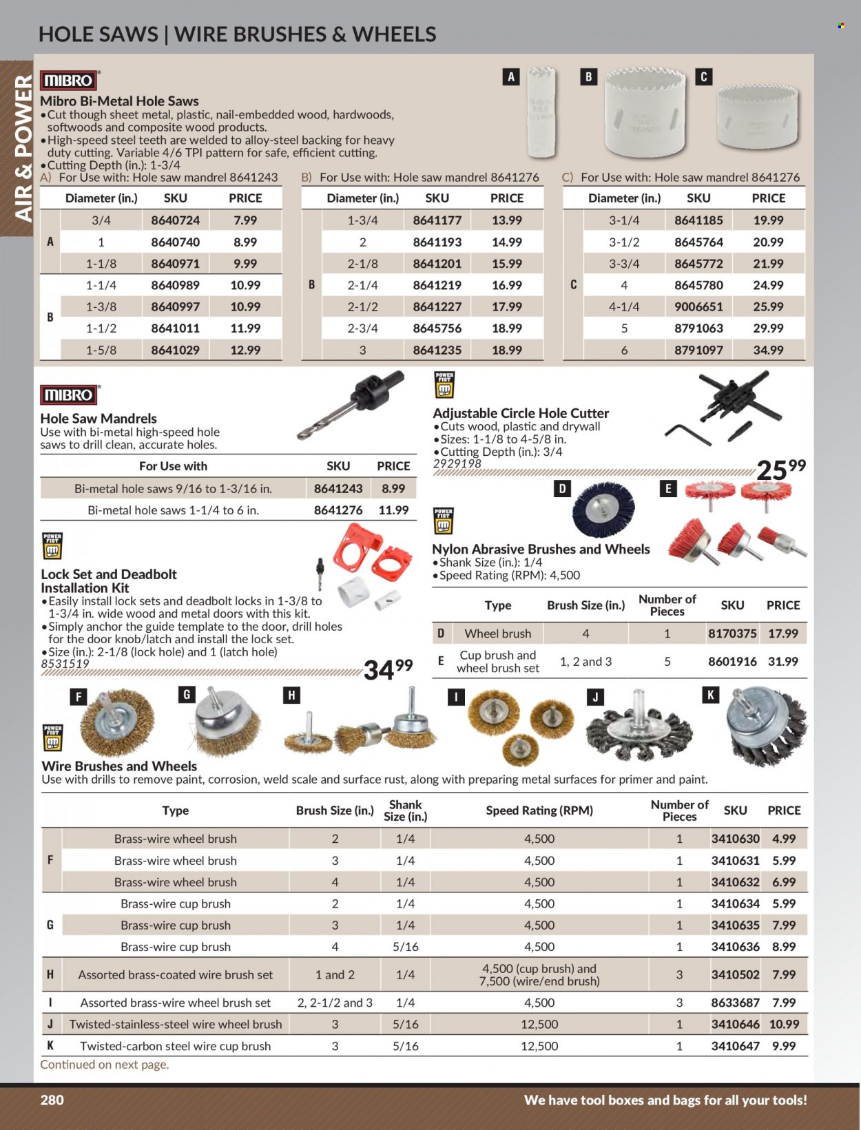 thumbnail - Princess Auto Flyer - Sales products - brush set, tool box, cutter, wire brush. Page 286.