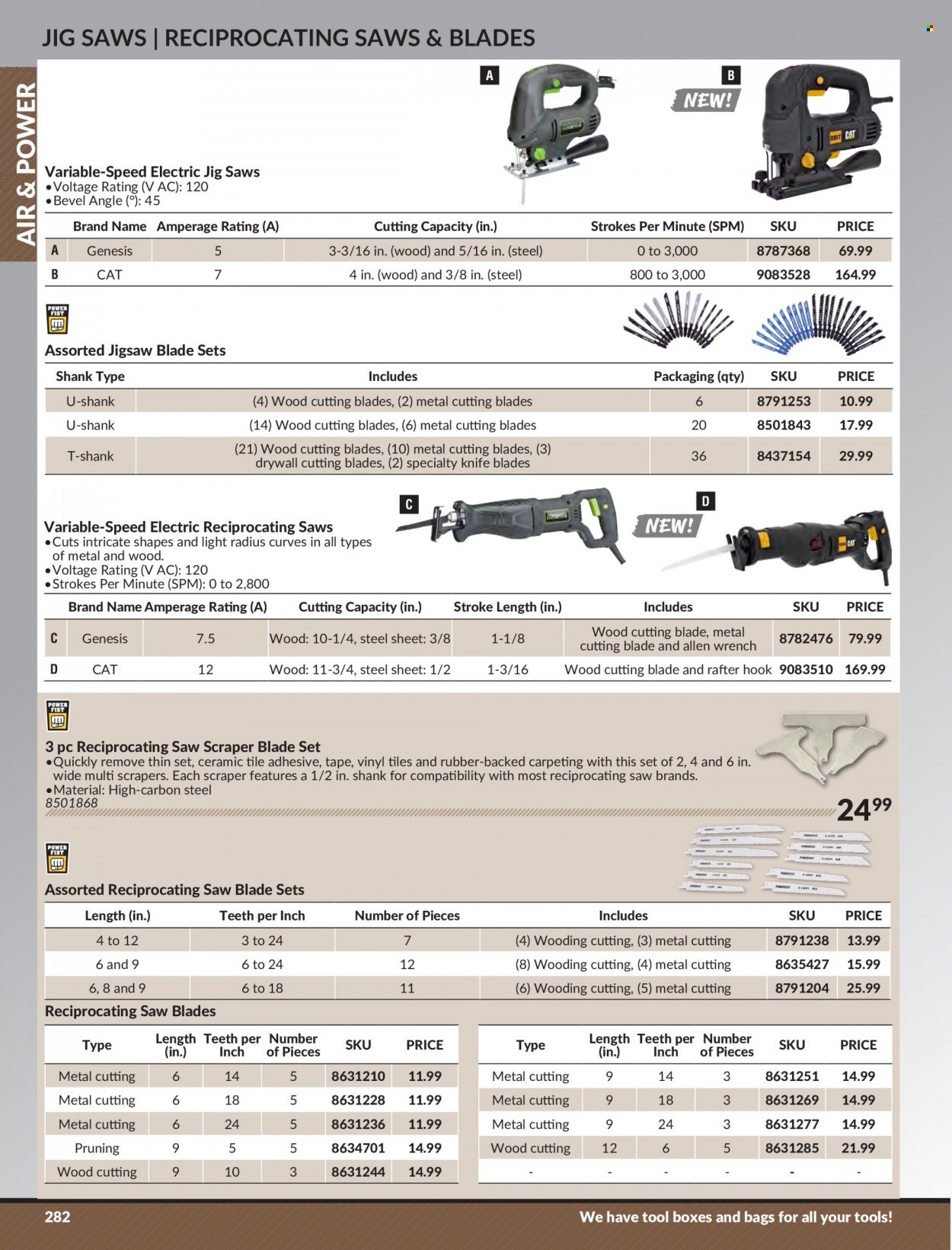 thumbnail - Princess Auto Flyer - Sales products - adhesive, jig saw, reciprocating saw blade, tool box, knife. Page 288.