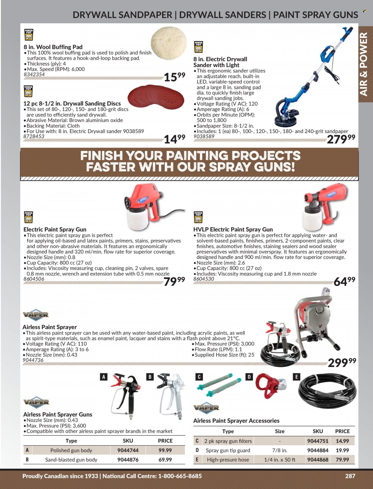 thumbnail - Princess Auto Flyer - Sales products - spray gun, paint sprayer, polish, sprayer. Page 293.