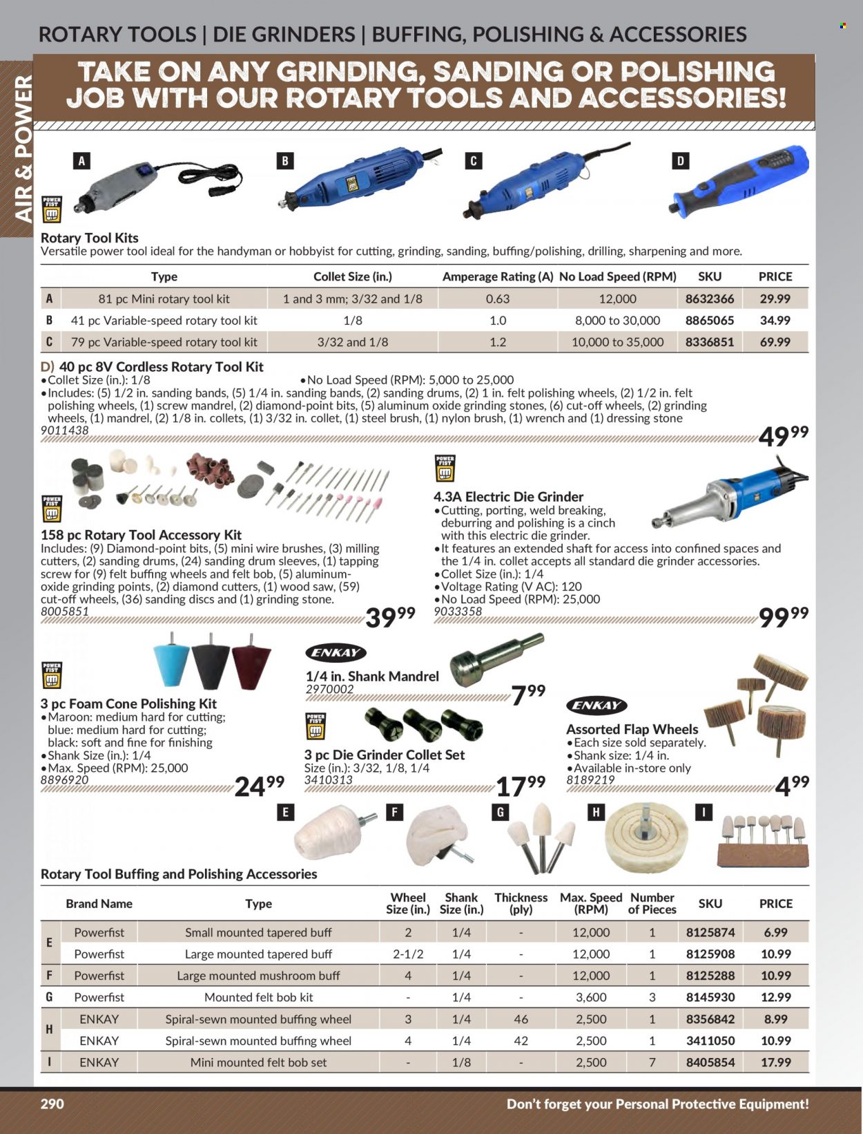 thumbnail - Princess Auto Flyer - Sales products - power tools, grinder, saw, grinding wheel, tool set. Page 296.