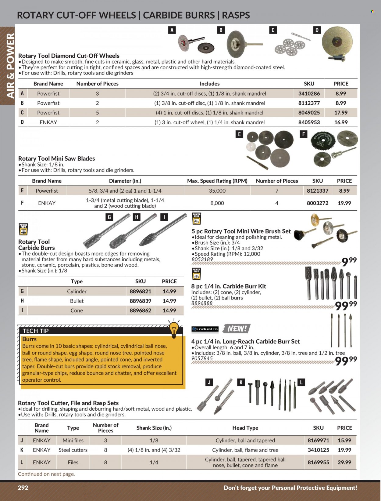 thumbnail - Princess Auto Flyer - Sales products - brush set, grinding wheel, cutter, wire brush. Page 298.