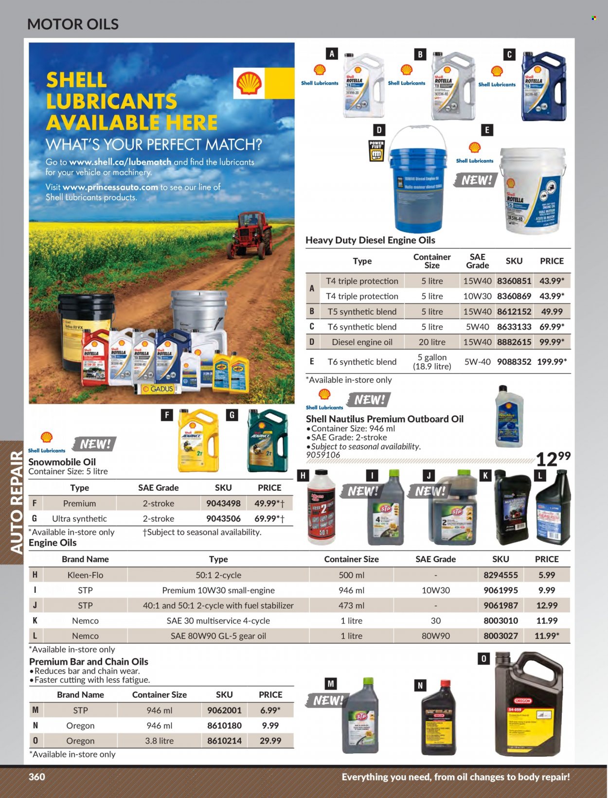 Princess Auto Flyer - Sales products - container, STP, fuel stabilizer, motor oil, Shell. Page 368.