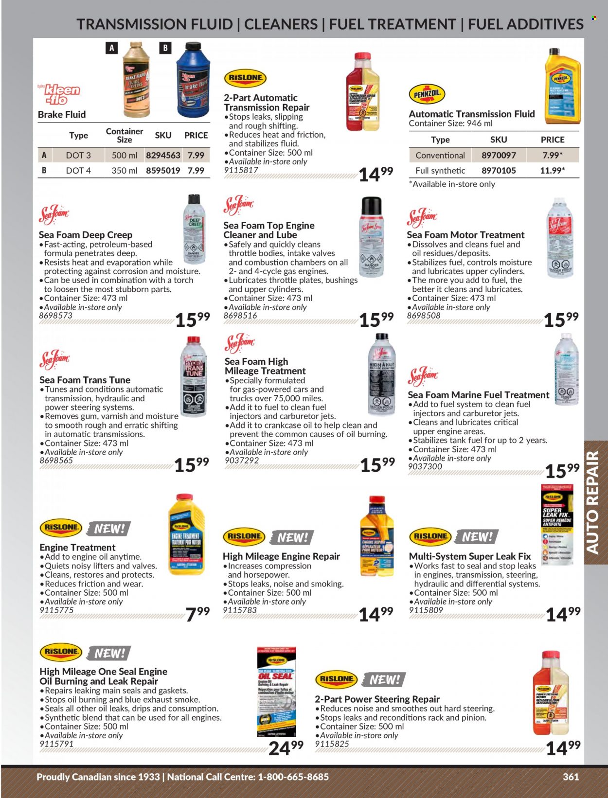 thumbnail - Princess Auto Flyer - Sales products - tank, container, cleaner, motor oil, transmission fluid, fuel supplement, brake fluid. Page 369.
