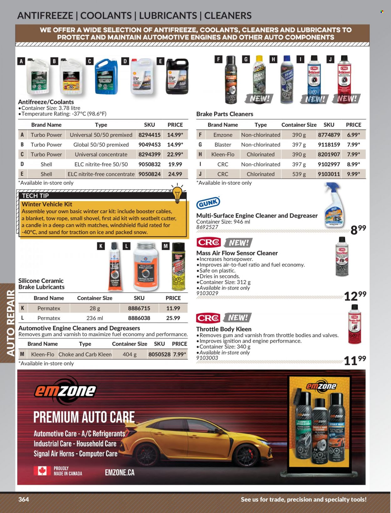 thumbnail - Princess Auto Flyer - Sales products - shovel, cutter, blanket, container, vehicle, first aid kit, booster cables, engine cleaner, cleaner, antifreeze, degreaser, Shell. Page 372.