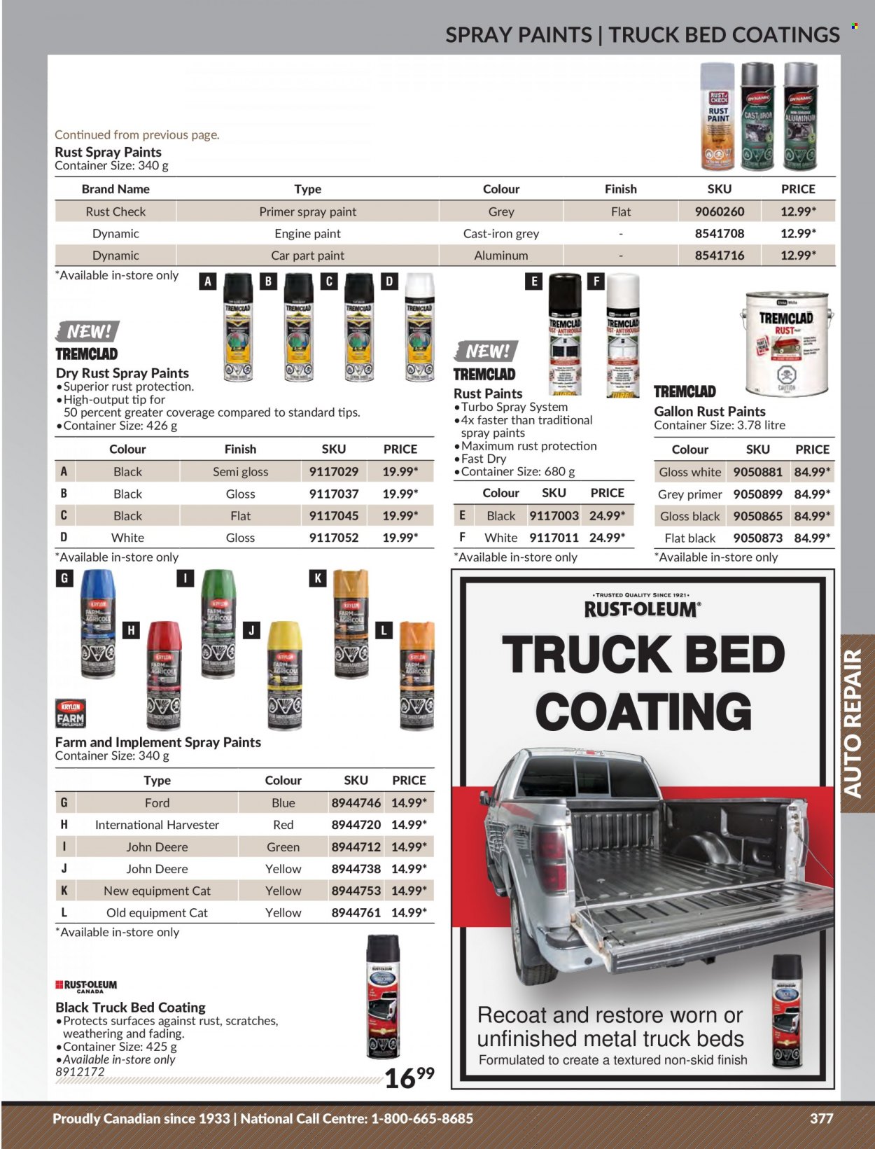 thumbnail - Princess Auto Flyer - Sales products - spray paint, paint, John Deere, container. Page 385.