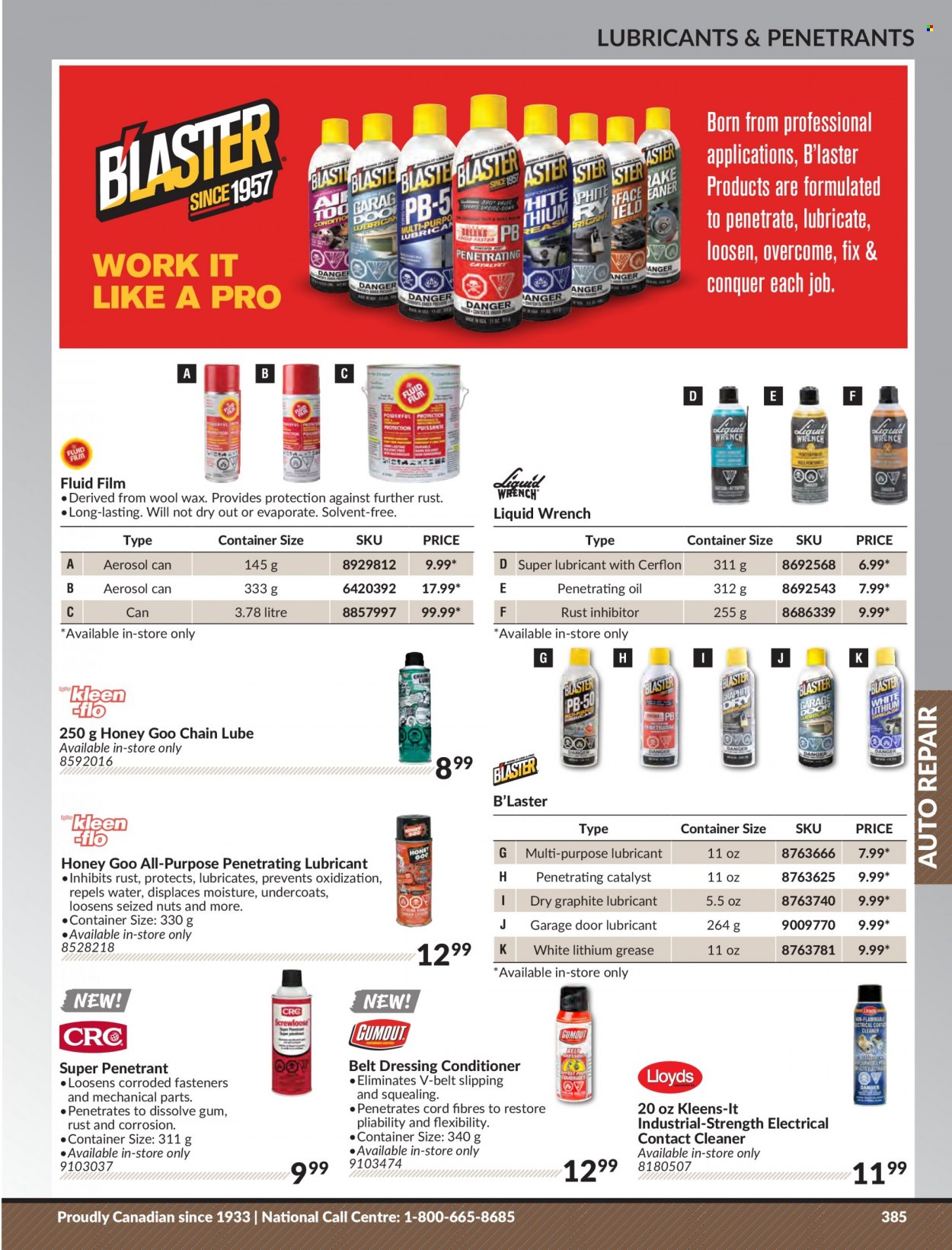 thumbnail - Princess Auto Flyer - Sales products - wrench, belt, lubricant, container, cleaner, B'laster. Page 393.