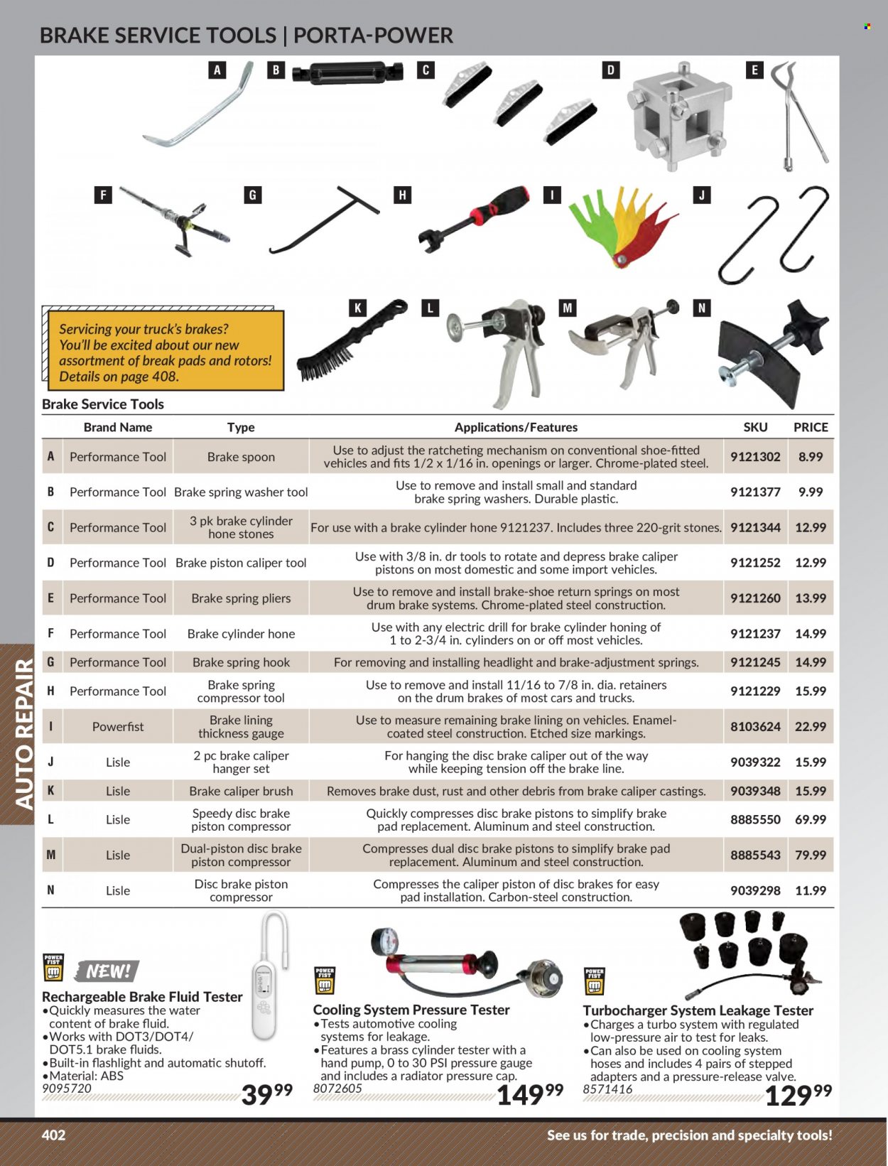 thumbnail - Princess Auto Flyer - Sales products - pliers, air compressor, headlamp, brake pad, compressor, brake fluid. Page 410.