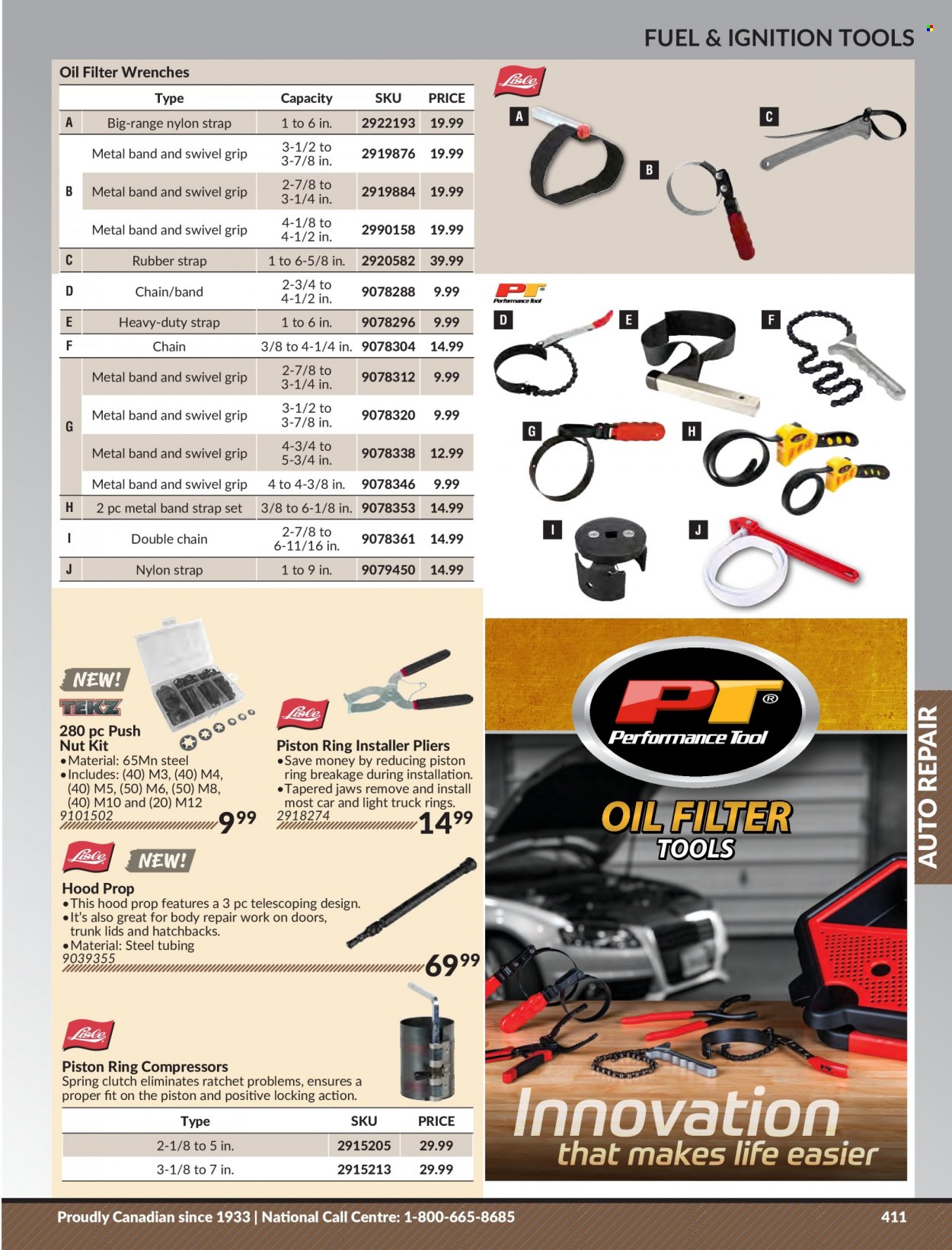 thumbnail - Princess Auto Flyer - Sales products - door, pliers, hand tools, strap, oil filter. Page 419.
