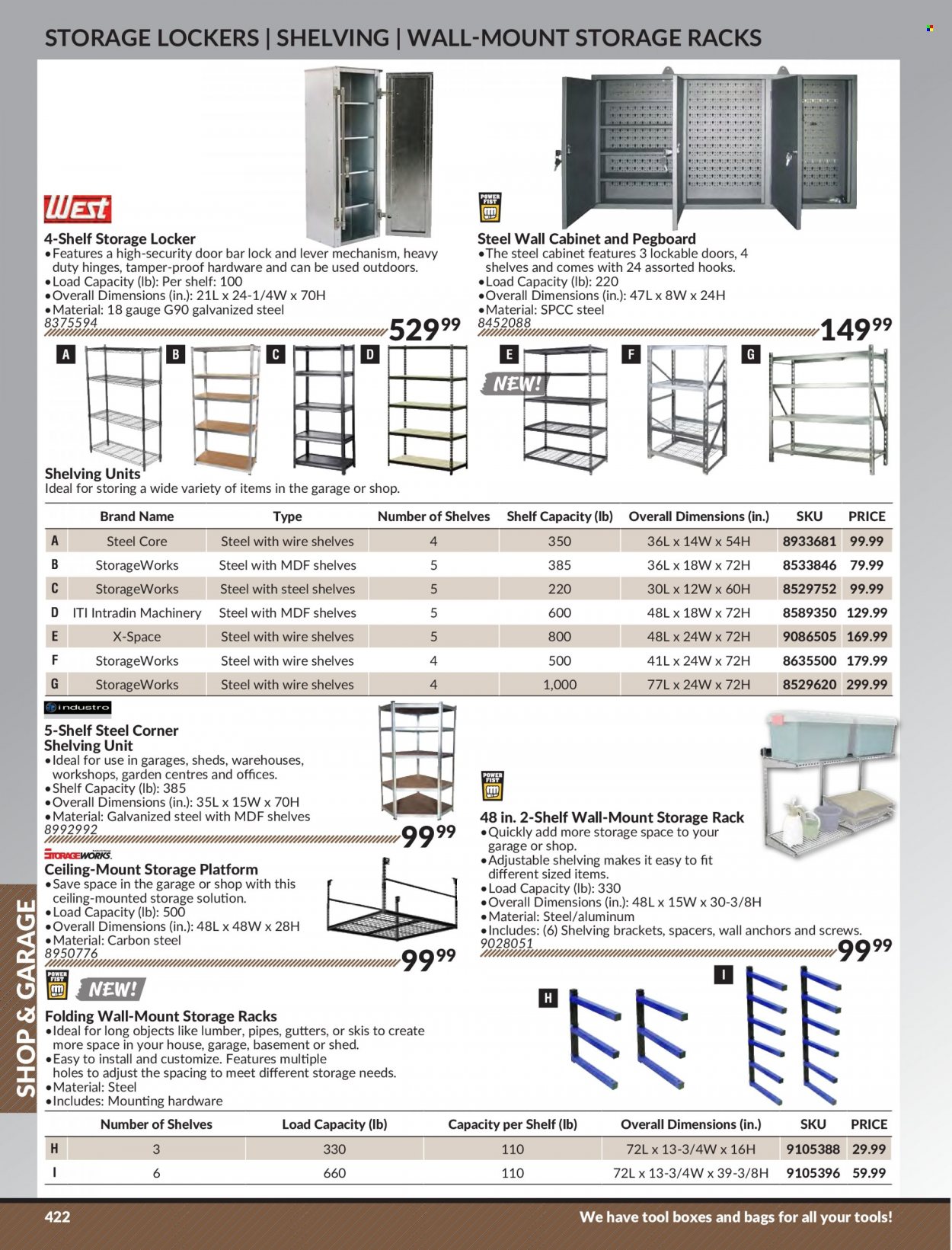 thumbnail - Princess Auto Flyer - Sales products - door, pegboard, tool box, cabinet, wall cabinet, shed. Page 430.