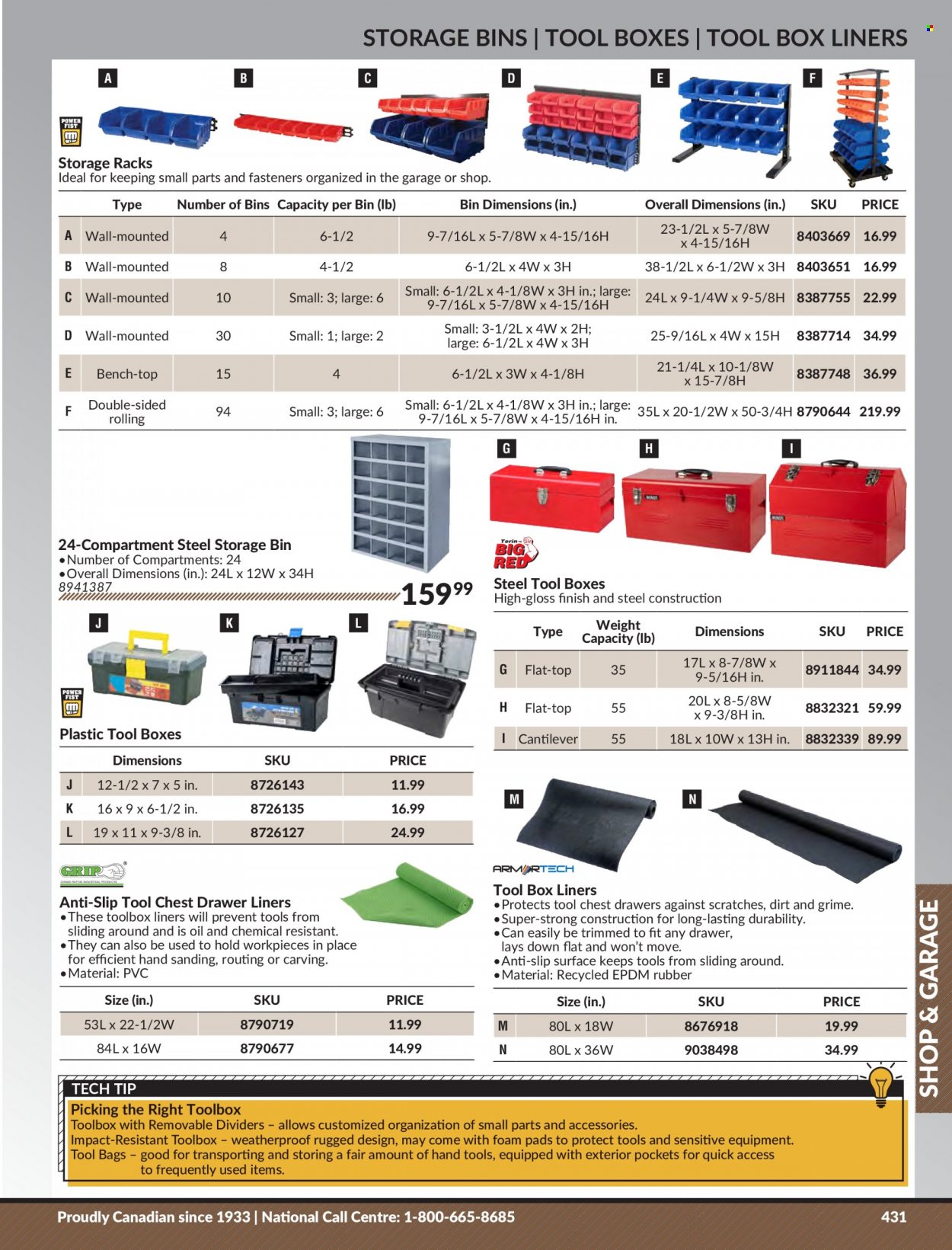 thumbnail - Princess Auto Flyer - Sales products - tool box, tool chest, hand tools, storage bin, tool bag. Page 439.